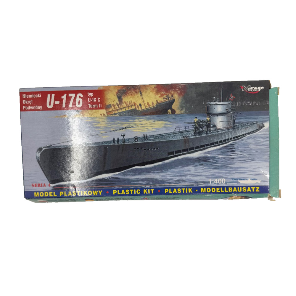 Mirage Models Hobby U-176 Type VIIC 1:400 Plastic Model Kit Open Box Poland